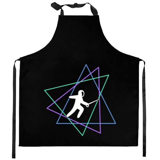 Geometric Fencing Duel Kitchen Aprons