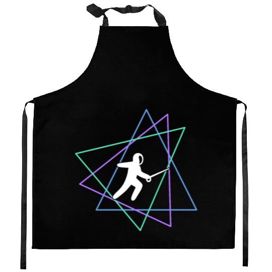 Geometric Fencing Duel Kitchen Aprons
