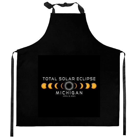 Michigan 2024 Eclipse Cool Souvenir April 8 Kitchen Aprons