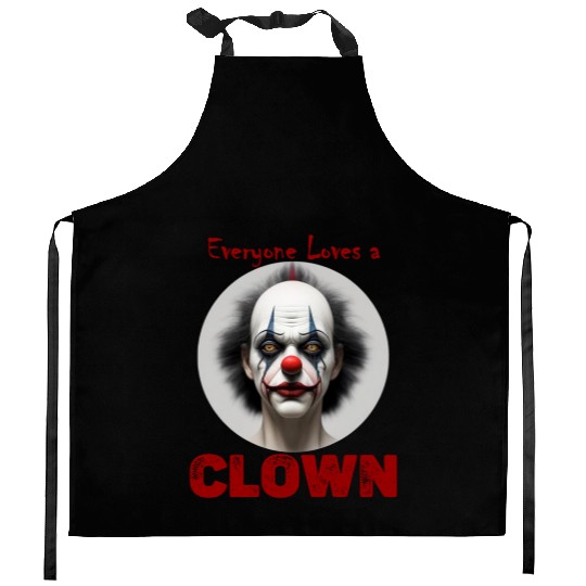 Scary Halloween Clown Kitchen Aprons