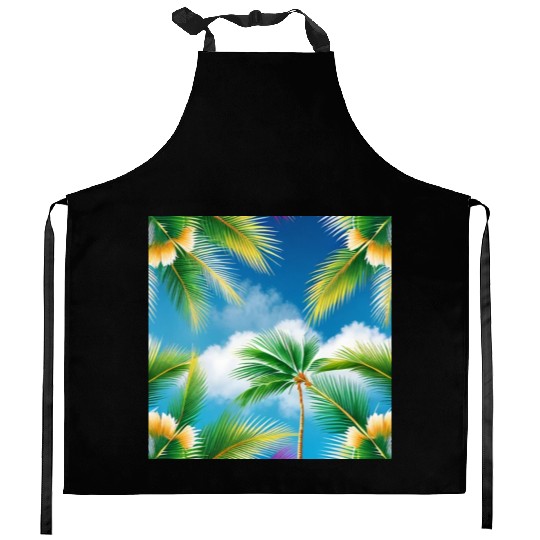 Tropical Whispering Palm Trees Kitchen Aprons