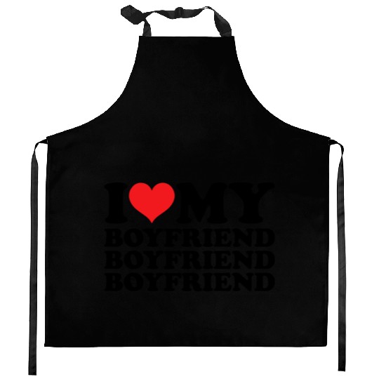 I Love My Boyfriend Kitchen Aprons