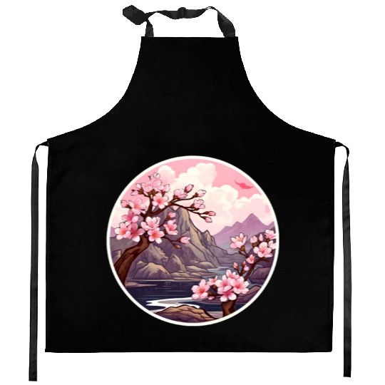 Cherry Blossom Tree Kitchen Aprons