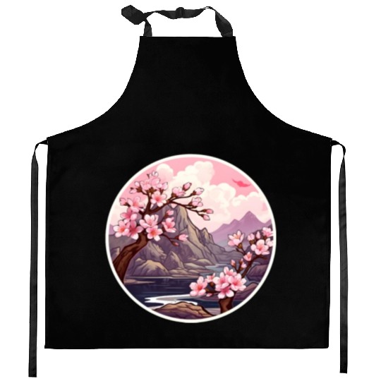 Cherry Blossom Tree Kitchen Aprons