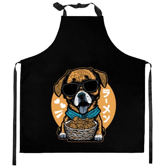 Cool Ramen Cute Puppy Dog Kitchen Aprons