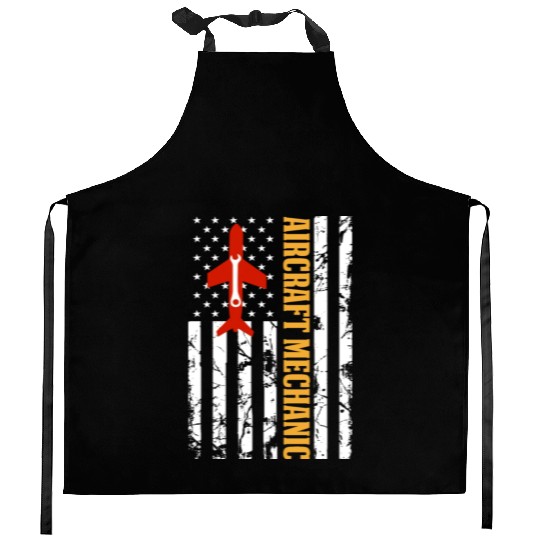 Aircraft Mechanic USA FLAG Kitchen Aprons