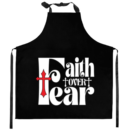 Faith Over Fear Love Jesus Christian Christmas Kitchen Aprons