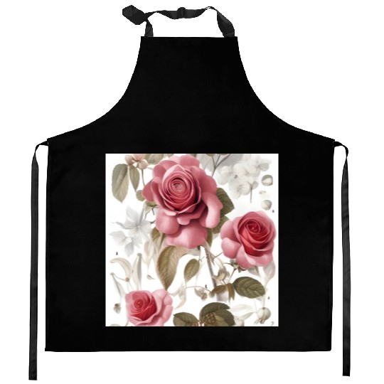 Flower floral design Kitchen Aprons