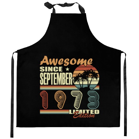september 1973 Anniversary september 1973 septembe Kitchen Aprons