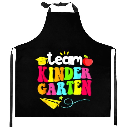 Team Kindergarten Teacher Student Funny Back To Kitchen Aprons