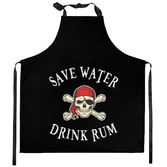 Save Water Drink Rum Kitchen Aprons