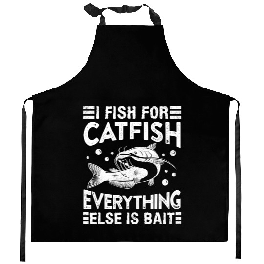 Catfish Hobby Angler I fish for Catfish Fishing Kitchen Aprons