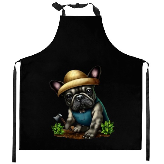 French Bulldog The Gardener Kitchen Aprons