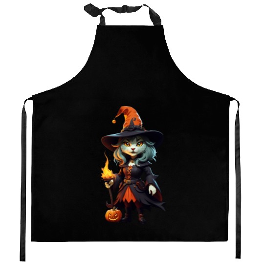 Wicked little witch Kitchen Aprons