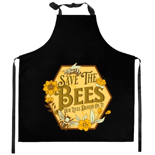 Honey Bee Beekeeping Save The Bees Kitchen Aprons