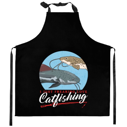 Catfish Fishing Love Catfishing Kitchen Aprons