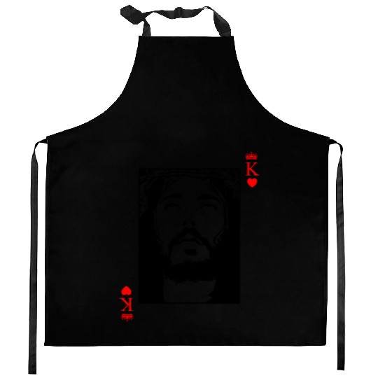 Jesus Is King Jesus King Of Hearts Card Christian Kitchen Aprons