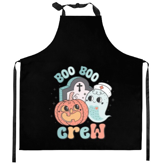 Boo Boo Crew Nurse Funny Ghost Women Halloween Kitchen Aprons