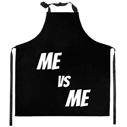 Me vs Me (white) Kitchen Aprons