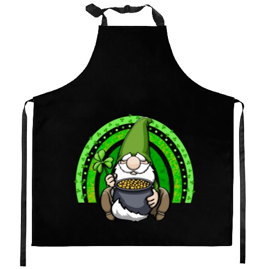 Pot of Gold Gnome Rainbow Kitchen Aprons