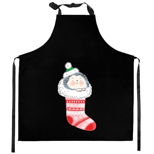 Holly Jolly Hedgehog Kitchen Aprons