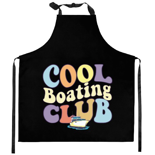 Cool Boating Club Motorboat Pontoon Captain Boat Kitchen Aprons