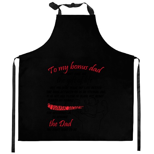 To My Bonus Dad Stepdad Father's Day Kitchen Aprons