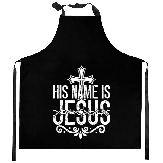 His Name Is Jesus Love Jesus Christian Christmas Kitchen Aprons