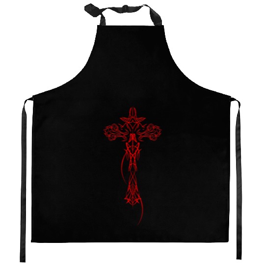 Cyber Crucifix Awesome Cybersigilism For Geometric Kitchen Aprons