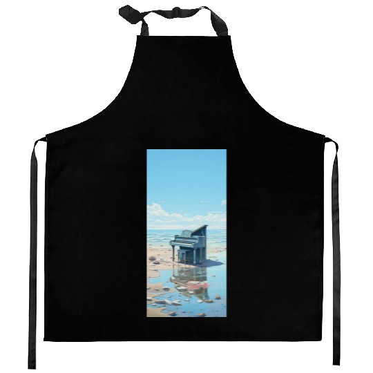 Beach and piano Kitchen Aprons