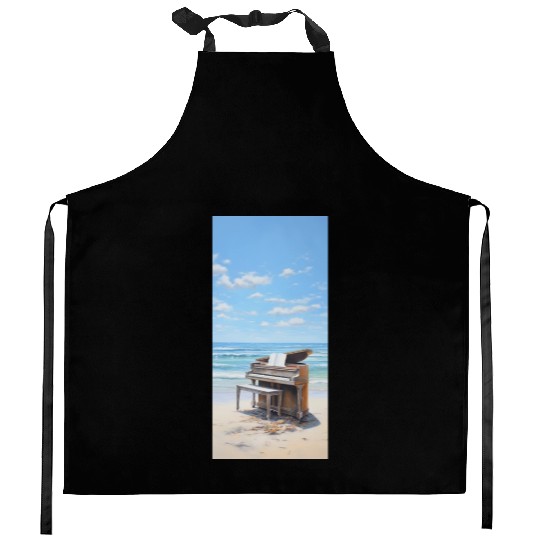 Piano and beach Kitchen Aprons
