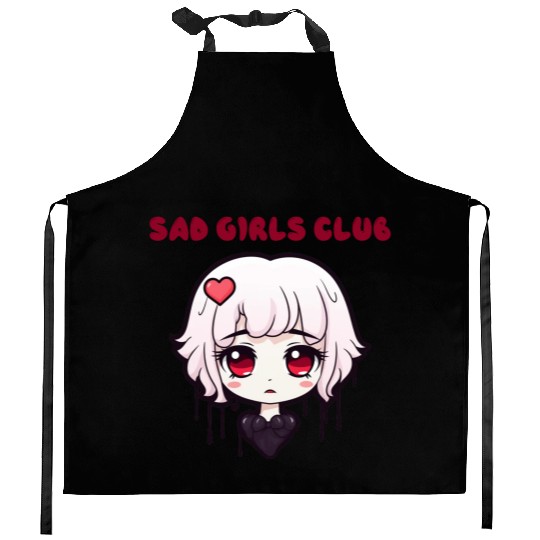"Kawaii Sad Girls Club" by ART1SAN Kitchen Aprons