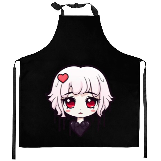 "Kawaii Sad Girls Club" by ART1SAN Kitchen Aprons