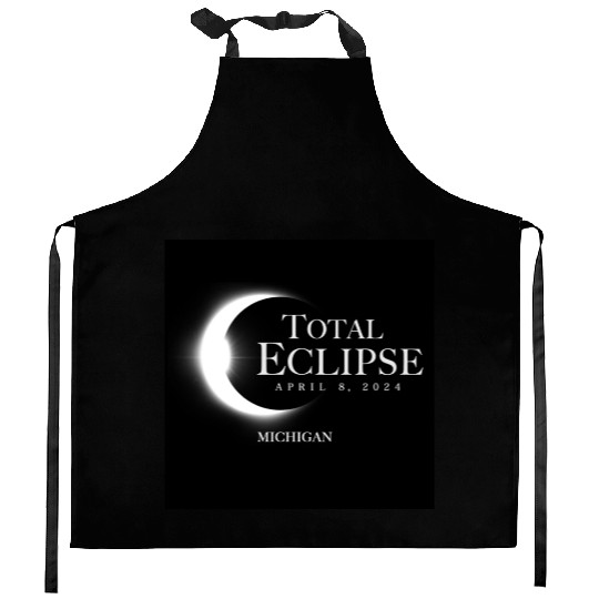 Michigan 2024 Eclipse Souvenir April 8 Memento Kitchen Aprons