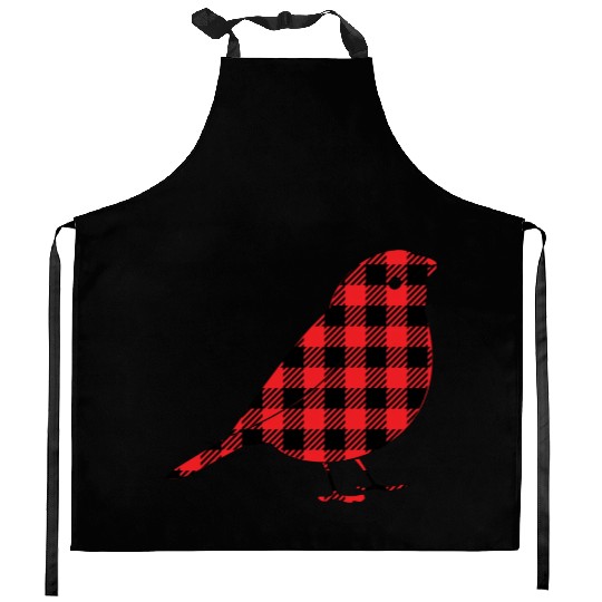 Bird Buffalo Plaid Kitchen Aprons