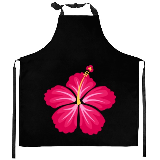 Pink Hibiscus Flower Kitchen Aprons