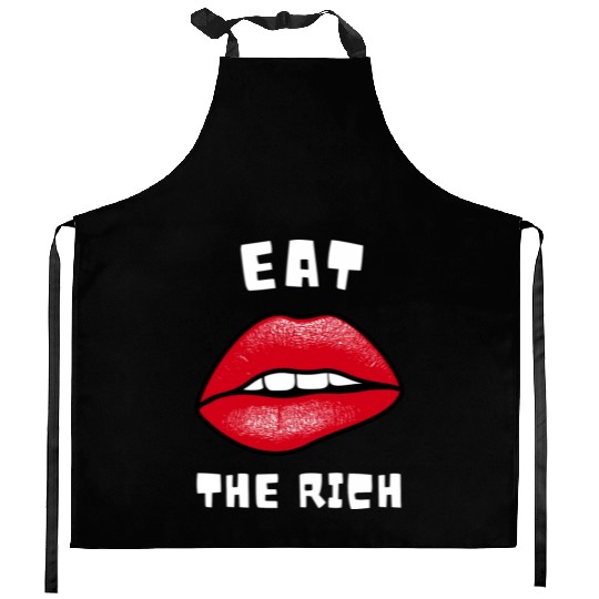Eat The Rich Red Lips Socialist Kitchen Aprons