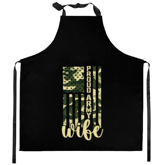 Proud Army Wife American Soldier US Flag Military Kitchen Aprons