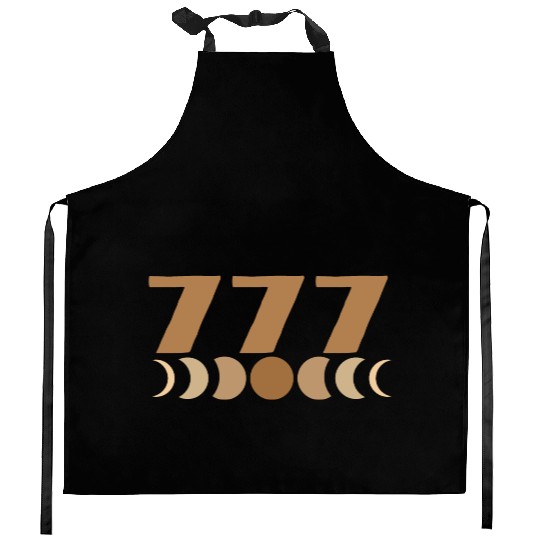 Moon Cycle Brown Angel Numbers 777 Kitchen Aprons