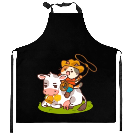 Meow Dy Yeehaw Cowboy Cat Kitchen Aprons