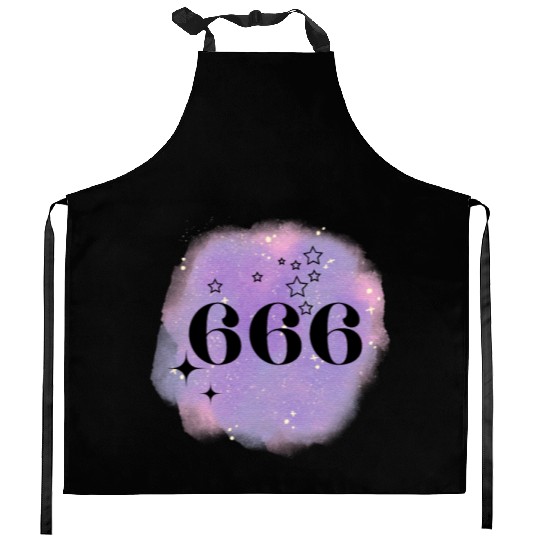 Angel Number 666 Numerology Purple Kitchen Aprons