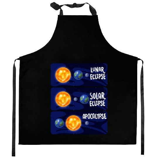 Lunar Eclipse Solar Apocalypse Astrology Science Kitchen Aprons