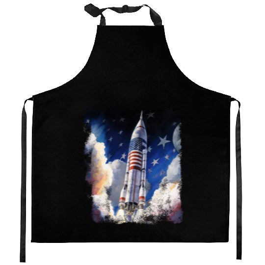 Patriotic Starship US Astronauts Stars and Stripes Kitchen Aprons