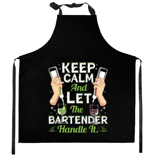 Bartender Handling Kitchen Aprons