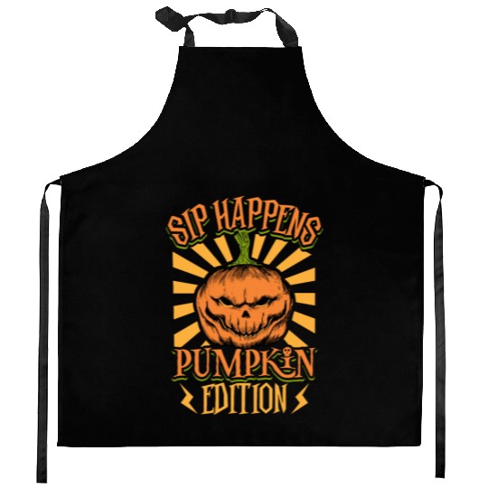 Scary Pumpkin Halloween Costume Autumn Fall Gift Kitchen Aprons