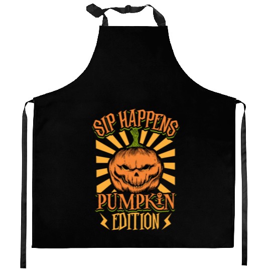 Scary Pumpkin Halloween Costume Autumn Fall Gift Kitchen Aprons