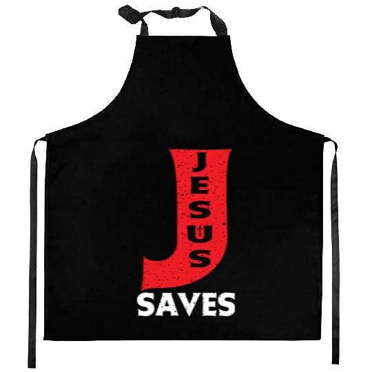Jesus Saves Love Jesus Christian Christmas Kitchen Aprons