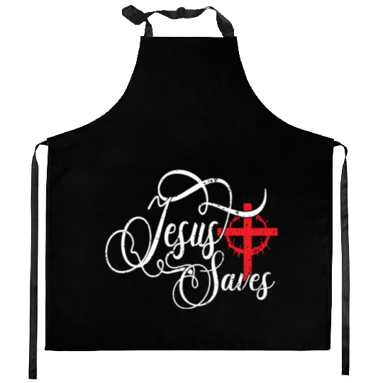 Jesus Saves Love Jesus Christmas Christian Kitchen Aprons