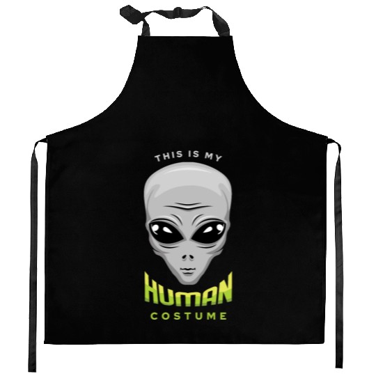 Alien Human Costume Funny Lazy Creepy Halloween Kitchen Aprons