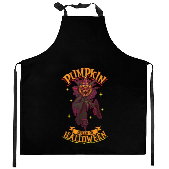 Scary Pumpkin Halloween Costume Autumn Fall Gift Kitchen Aprons